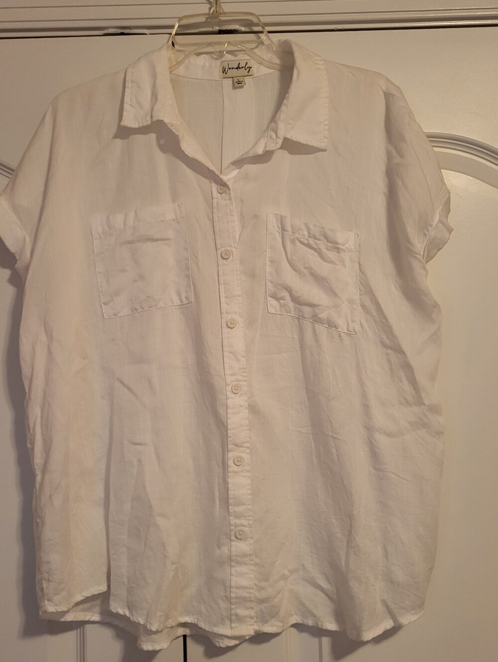 Lightweight White Button-up Top